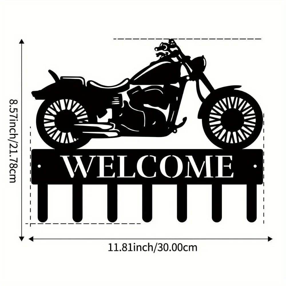 Black Racing Car Metal Wall Art Key Holder, Waterproof Rustproof Heavy Duty for Home Garage Decor Gift