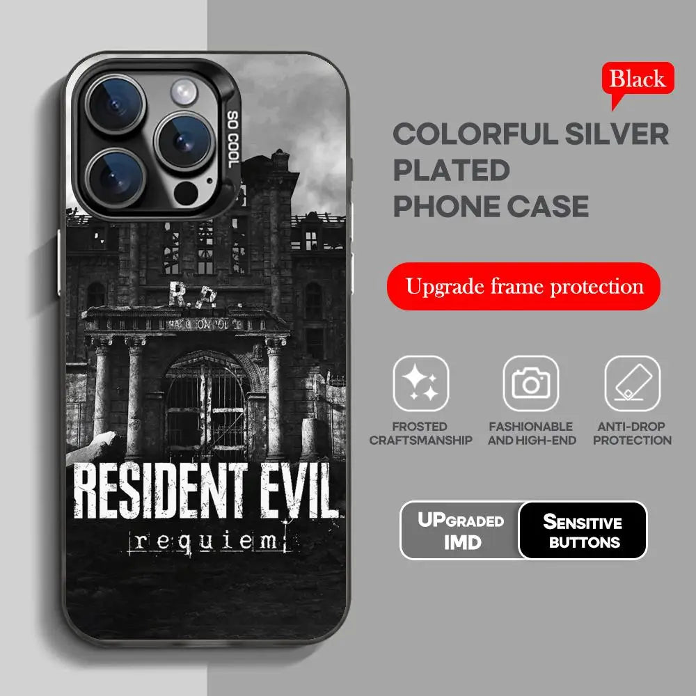 new game Resident Evil Requiem Phone Case black IMD Colorful Silver Suitable case for iPhone 17 16 e 15 14 13 12 11 Pro Max