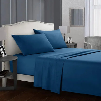 Solid Color Soft Brushed Bed Set Fitted Sheet Flat Sheet Pillowcase Bedding Set Bed Sheet Twin Full Queen CA King 3/4 Pieces