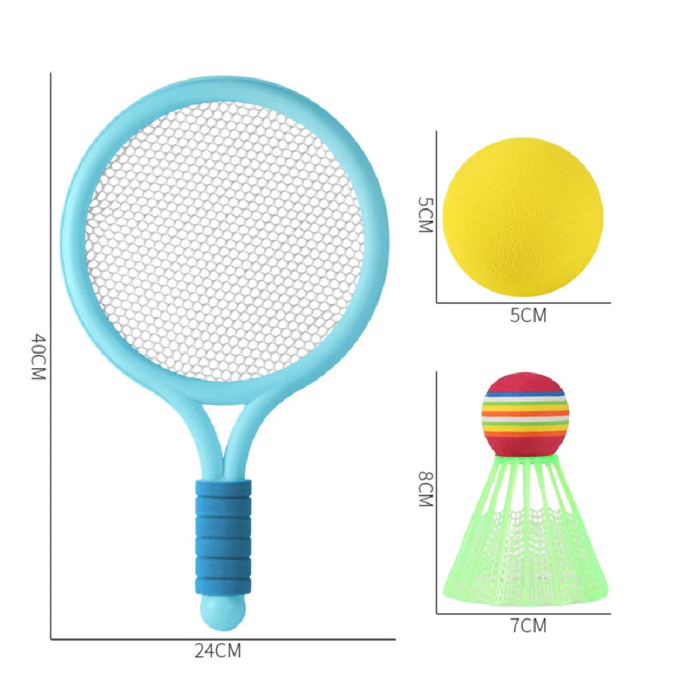 Children's badminton tennis racket exercise reaction ability beginners family outdoor beach tennis kindergarten baby parent-chil