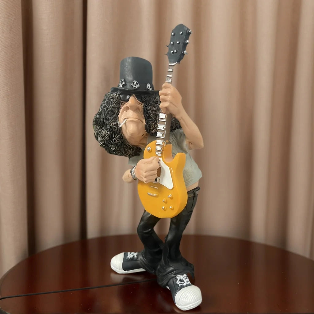 Resin Rock Star Figure Decorative Item Perfect Gift Choice Collectible Rock Musician Sculpture for Home Decor
