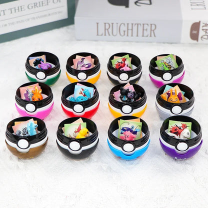12Pcs Pokemon Pokeball Figure Pikachu Action Figure Cartoon Anime Kawaii Doll Poke Ball Collection Birthday Gifts