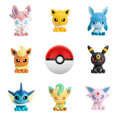Original Pokemon Eeveelution Mini Action Figures Eevee Sylveon Espeon Toys Mini Model Decorative Ornaments Cute Birthday Gift