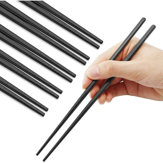 6Pairs Stainless Steel Chopsticks Reusable Lightweight 304 Metal Chopsticks Square Lightweight Non-Slip Chop,Dishwasher Safe