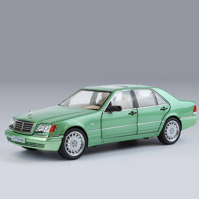 1:24 W140 S320 SEL Street Edition Alloy Classic Car Model Diecasts Metal Retro Old Vehicles Car Model Sound Light Kids Toys Gift