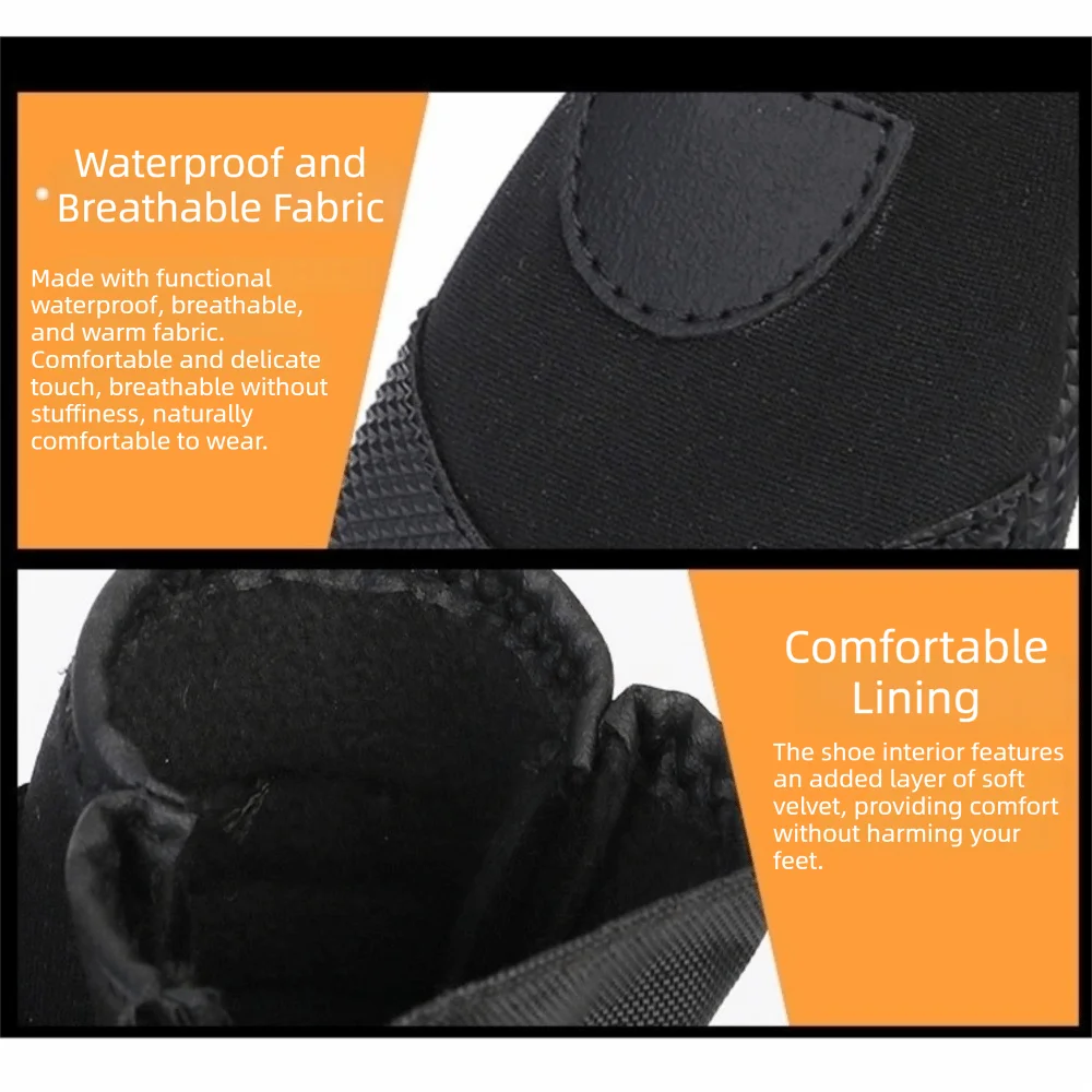 Adjustable Anti-Slip Dog Shoes Wear-Resistant Reflective Waterproof Dog Boots Comfortable Breathable Dog Foot Cover Outdoor