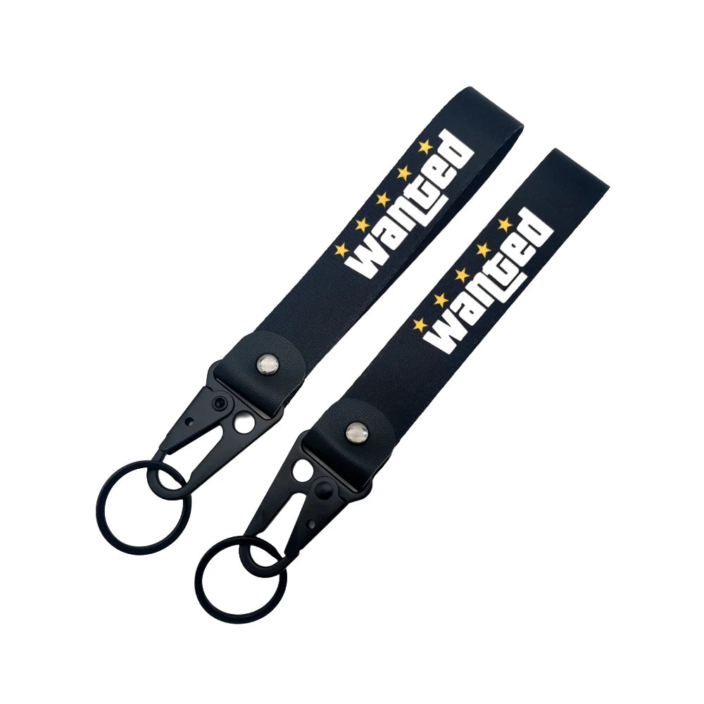 JDM Style Car Keychain Hokkaido Gift Keyring Auto Motorcycle Wanted Key Steel Spring Clip Key Starp Key Pendant Accessories
