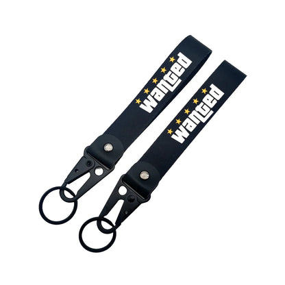 JDM Style Car Keychain Hokkaido Gift Keyring Auto Motorcycle Wanted Key Steel Spring Clip Key Starp Key Pendant Accessories