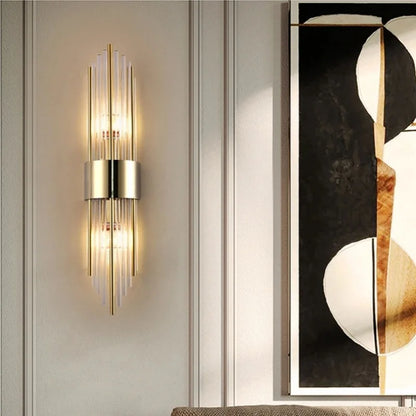 Nordic Luxury Wall Lamp Stainless Steel Black Gold LED Wall Lamp Living Room Stairs Bedroom Bedside Room Decor Lighting Fixtures