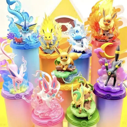 Anime Pokemon Funism Adventure Eevee Family Suit Blind Box Jolteon Sylveon Action Figure Collection Model Kids Toy Gift Replica