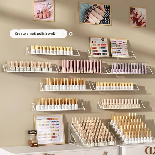 Nail polish display rack storage cabinet wall hanging acrylic multi-layer wall nail shop color board nail polish storage rack