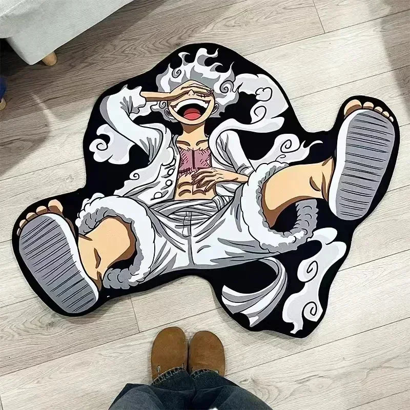 One PIECE Luffy Gear 5 Shaped Anime Room Manga Cartoon Irregular Rug Home Decoration Carpets Non-Slip Mat Sofa Living Room Gift