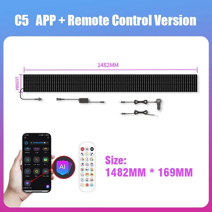 Led Eyes for Truck Led Matrix Panel RGB LED Car Panel DIY Programmable Bluetooth App Control Scrolling Advertising Light