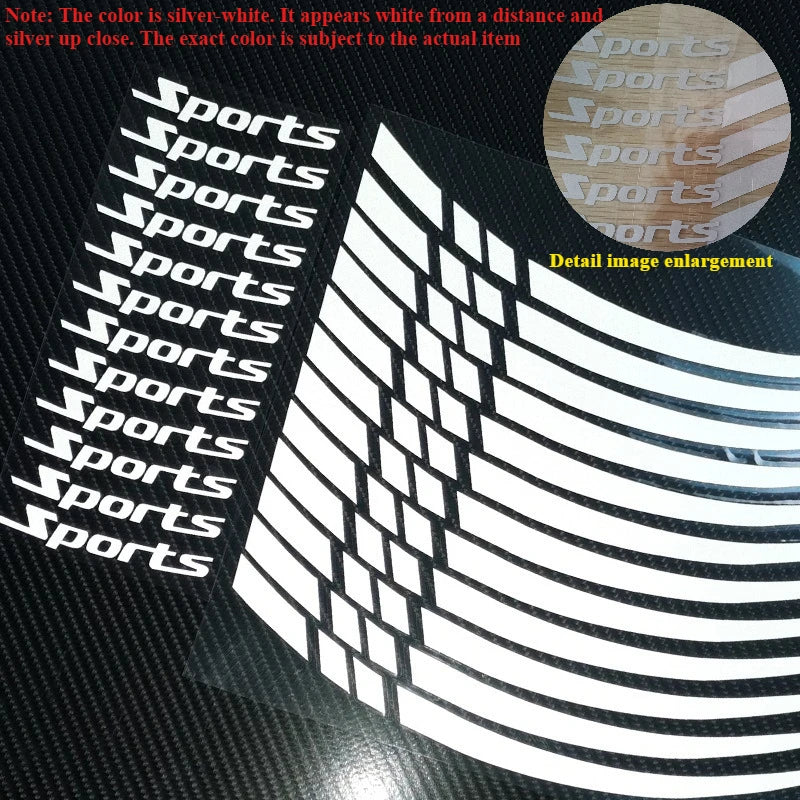 Motorcycle Wheel Rim Stripe Wheel Decal Tape Sticker 18-21 Inch Sport Wheel Decals Road Bike Reflective Sticker