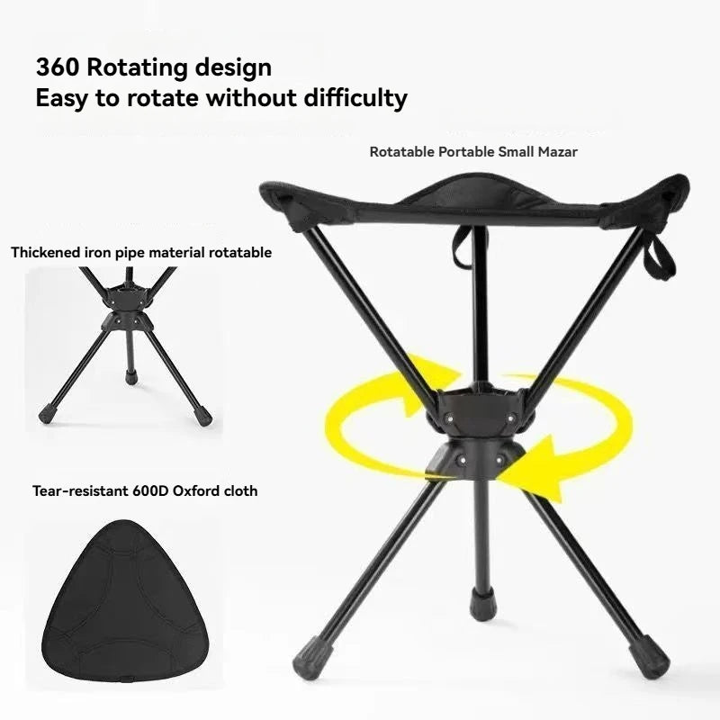 New Popular Outdoor Stool Folding Portable Triangular Stool Rotating Mazza Courtyard Subway Sketching Train Mazza Adjustable
