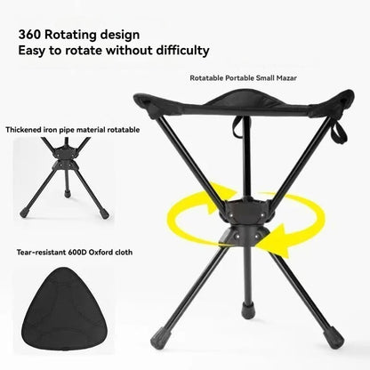 New Popular Outdoor Stool Folding Portable Triangular Stool Rotating Mazza Courtyard Subway Sketching Train Mazza Adjustable
