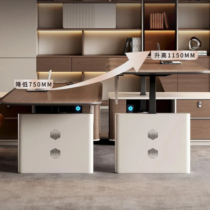 High-End Smart Electric Standing Desk Executive Height Adjustable Office Desk with Modern Minimalist Design for CEO Offices