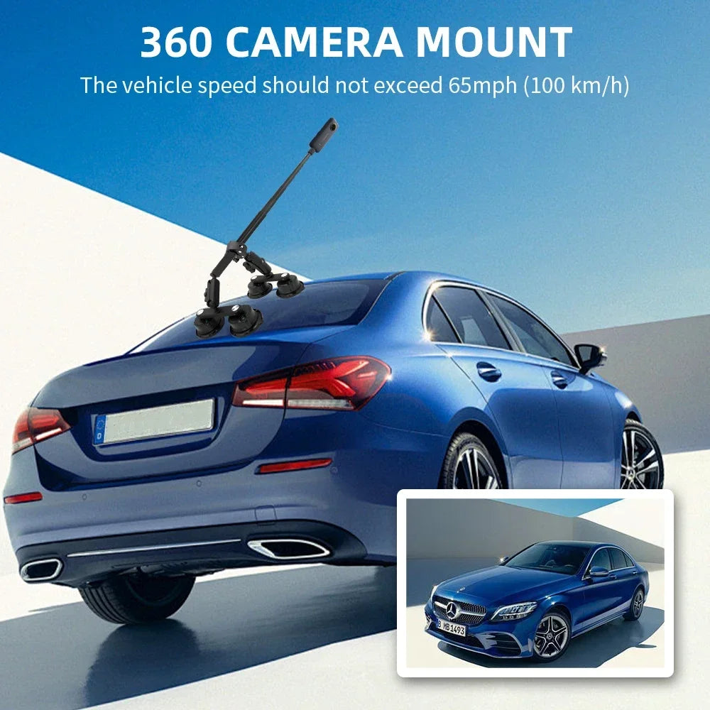 Suction Car Mount for Insta360 X5,X4, X3, X2, One RS,R for GoPro Camera Suction Mount Kit for Action Cameras Selfie Stick