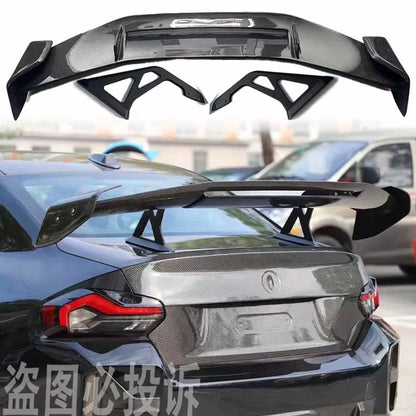 For BMW M2 G87 G42 218i 220i 220d 230i coupe 2023-2025 100% carbon fiber AD type rear spoiler smooth black body kit rear wing
