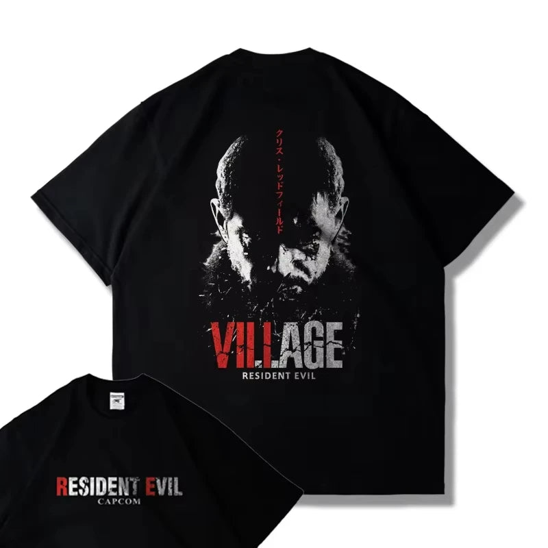CAPCOM Game PS5 Resident Evil 4 Remastered Short Sleeve T-shirt Men's and Women's Loose Clothes Leon Printed Harajuku Y2k Top