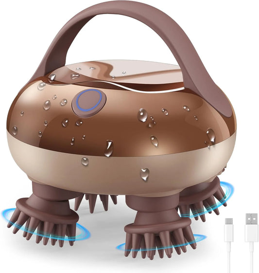 Scalp Massager - Electric Head Massager Scalp Waterproof IPX6, Hair Massage Stress Relax, Rechargeable Hair Head Scratcher