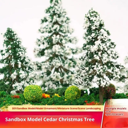 Xmas Christmas Decoration 5 Sizes Of Mini Snow Pine Model Scenery Trees For Winter Ornaments Crafts Home