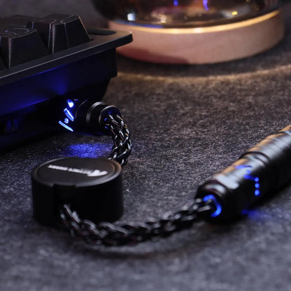 ATTACK SHARK C07 Custom USB C Keyboard Cable with RGB Lighting for 8KHz Magnetic Keyboard, 5-Pin CNC Aviation Connector