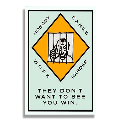 Monopoly Millionaire Money Canvas Decorative Painting Motivational Quote Art Poster Cartoon Figure Mural Home Wall Decor Picture