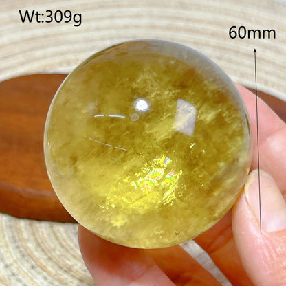 Healing Natural Crystal Brazil Smokey Citrine Quartz Sphere Rainbow Polished Ball High Quality Precious Home Decoration Gift
