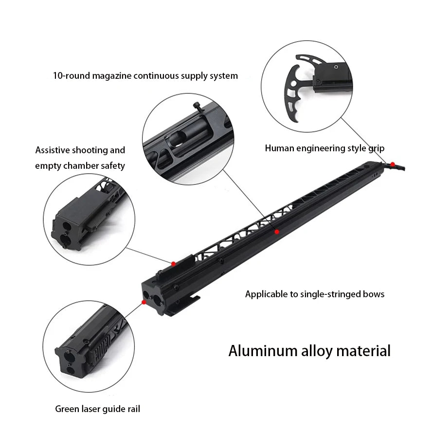Powerful Compound Bow Metal Shooting Catapult Continuous Fire Magazine Steel Ball  for Right Hand  Single String Bow