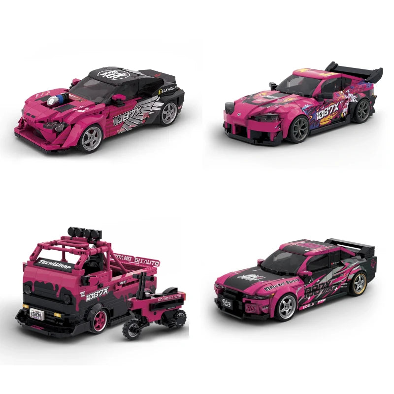 Technical MOC 1087X Drift Vehicle Building Blocks City Champion Racing Sports Car Model Collect Toy Christmas Gift for Kid Adult