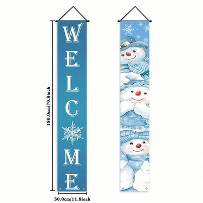 Christmas New Year Decorations Couplet Santa Snowman Door Banner For Home 2025 Xmas Hanging Ornaments Navidad Gift New Year 2026
