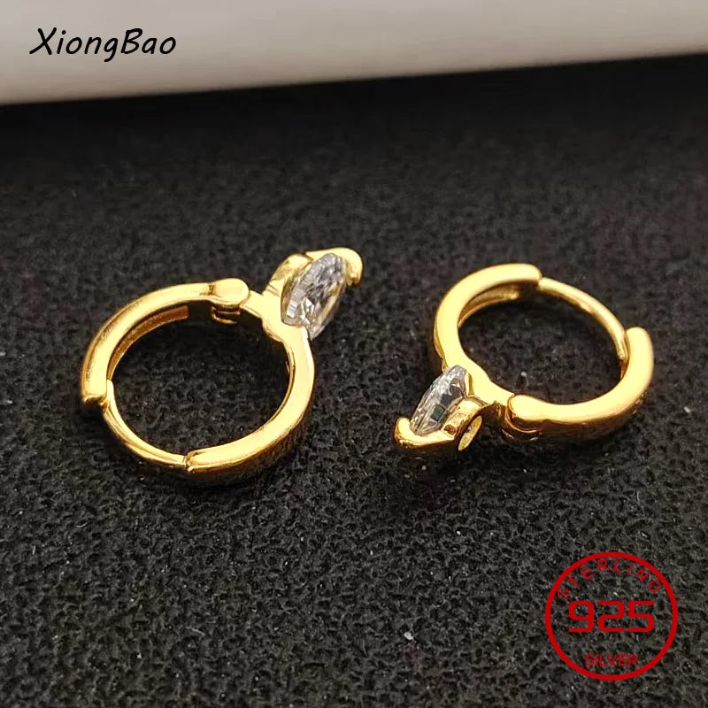 925 Sterling Silver Geometry Asymmetric Earring for Women Girl Simple Office Jewelry Gift Dropshipping