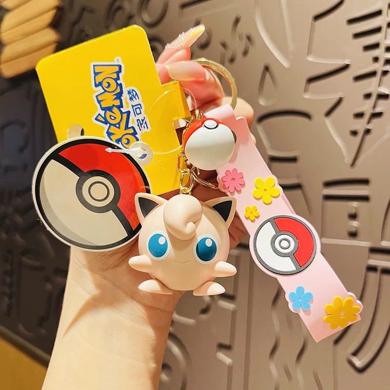 6Style Pokemon Anime Pikachu Gengar Meowth Keychain Car Key School Bags Backpack Decorations Pendant Desktop Decoration Toy Gift
