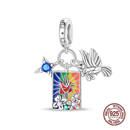 100% 925 Sterling Silver Tarot Collection Pendant DIY Hourglass Beads Fit Pandach Original Bracelet Women Jewelry Birthday Gift