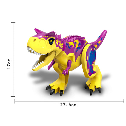 Jurassic Dinosaurs Spinosaurus Large Brick Toy Joints Open Mouth 7 Color Designs, Collectible Decor DIY Puzzle Assembly Gift