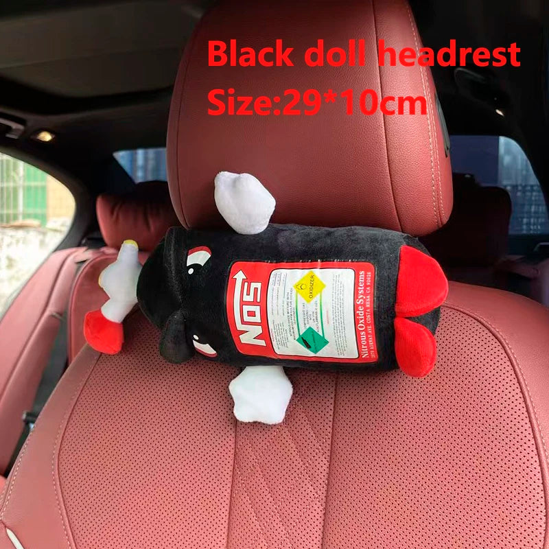 Car Seat NOS Headrest Pillow Universal Plush Neck Pillow Cushion Nos Bottle Stuffed Toys Soft JDM Cushion Gifts Car Interior