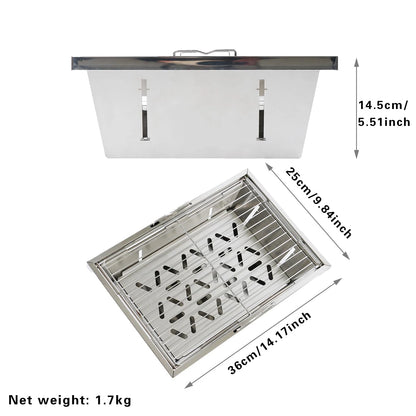 Pandatour Camping IGT 1unit Barbecue Grill Easy Equiped Folding Stainless Steel Barbecue Grill Removable Portable Hiking