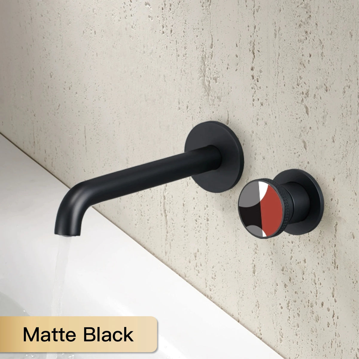 Modern luxury gun gray brass bathroom faucet with wall mounted design, cold and hot dual control, simple basin faucet