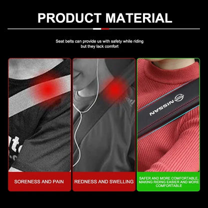 2PCS Car Safety Belt Protective Pads Shoulder Cover for Nissan Sylphy N7 Teana Qashqai Note J10 J11 Navara Juke GTR Tiida Patrol