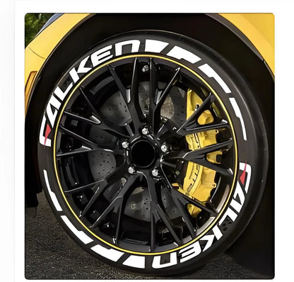 8pcs/lot Car Tire Decor Stickers Car Tuning Universal 3D Permanent PVC Joined Stickers Car Sticker for 4 Wheels Decals