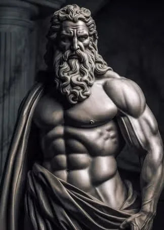 Zeus Sculpture Poster Black and White Greek God Abstract Prints Greek Mythology Canvas Painting Home Living Room Wall Decoration