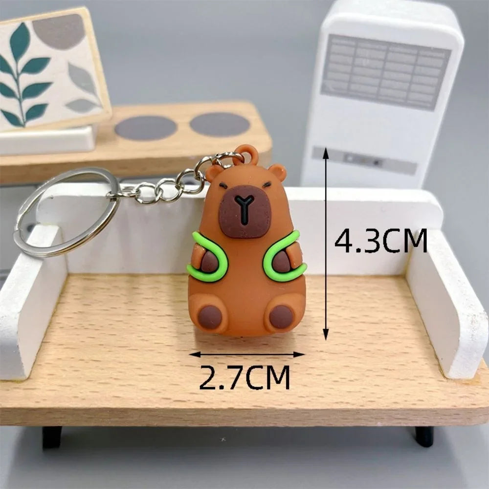 Creative Cute Capybara Keychains For Car Keychain Anime Cartoon Capibala Pendant  Women Doll Keyring Charm Holiday Gifts Jewelry
