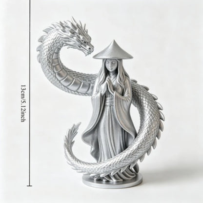 Oriental Dragon Guardian Statue Prayer Statue Traditional Oriental Dragon Sculpture Zen Tea Room Desktop Decoration Art Gift