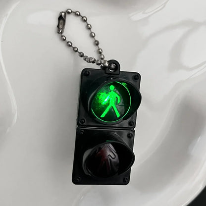 1/2Pcs Simulation Electronic Traffic Light Keychain Pendant Mini Pedestrian Light LED Light-emitting Toy Kids Cognitive Toy Gift