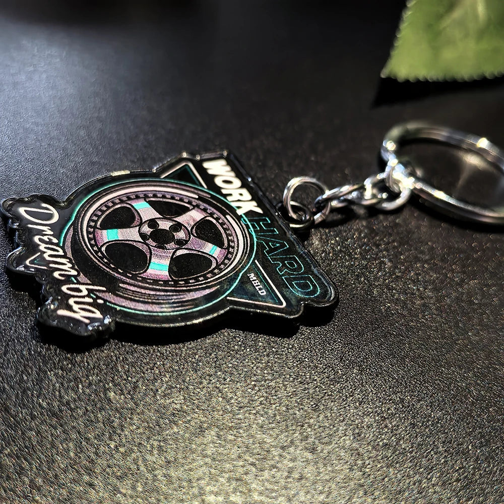 JDM Style Key Chain Sexy Girl 3D Metal Zinc Alloy Keychain Holder Car Motorcycle Key Ring Pendant Wheel Auto Accessories Gift