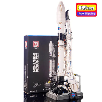 869PCS Moon Landing Program Space Rocket X Building Blocks City Aerospace Shuttle Model Bricks Educational Toys For Boys Gifts