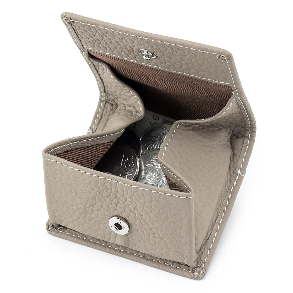 1 Pcs Genuine Leather Coin Purse Makaron Change Holder Mini Pocket Pouch Wallet for Men Women Compact Snap Closure Coin Case