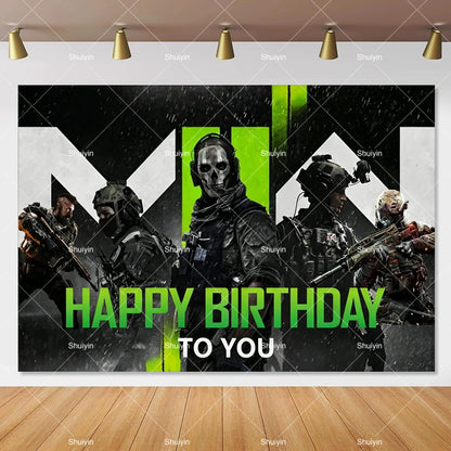 Call of Duty Theme Backdrop Kids Birthday Decorations Party Supplies Banner Poster Stimulating Game Boys Favor Gifts Photo Props