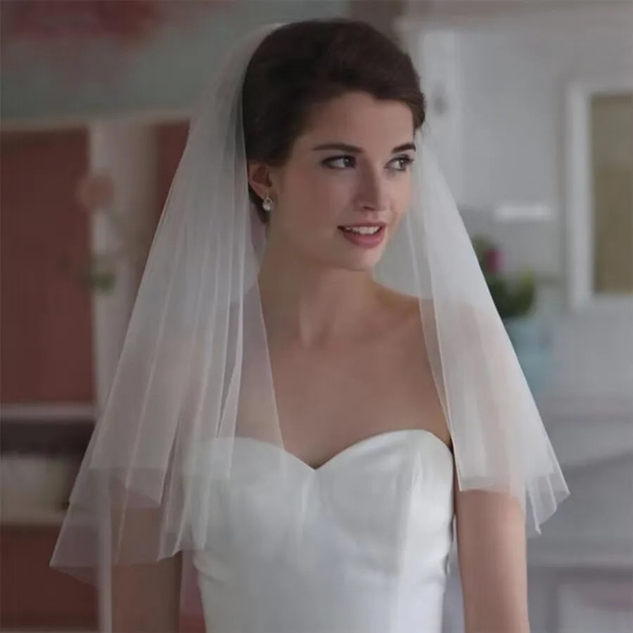 Wholesale voile Short Veil Cheap wedding accessories Welon veu de noiva Bridal Veil sluier bridal accessories brautschleier